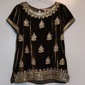 Green Velvet Calypso top XS